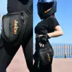 JIEKAI LB-001 Motorcu Bacak Çantası – Karbon Kumaş, Gold Nakışlı resmi