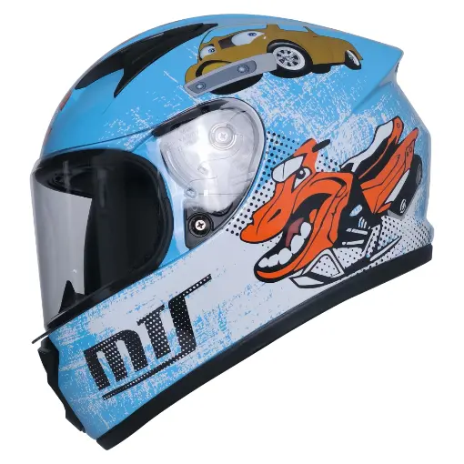 MTS Pro Helmet M-201 Full Face Çocuk Motosiklet Kaskı – Mavi resmi