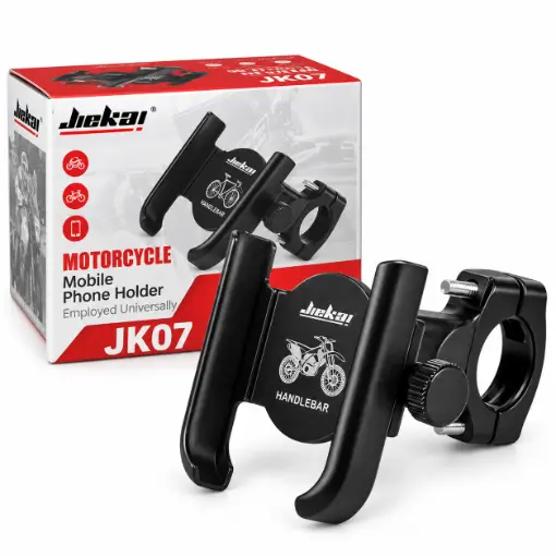 Jiekai JK-07 Gidon Bağlantılı Alüminyum Telefon Tutucu - Titreşimsiz Sağlam resmi